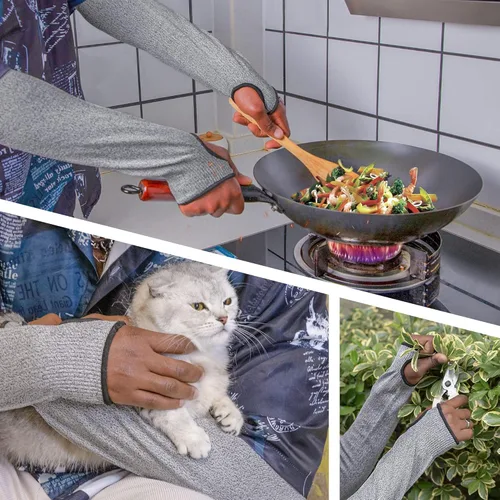 Miniatura 5 de ARCLIBER 2 pares de mangas de jardín resistentes a los cortes, mangas protectoras de jardinería para hombres y mujeres con orificio para el pulgar