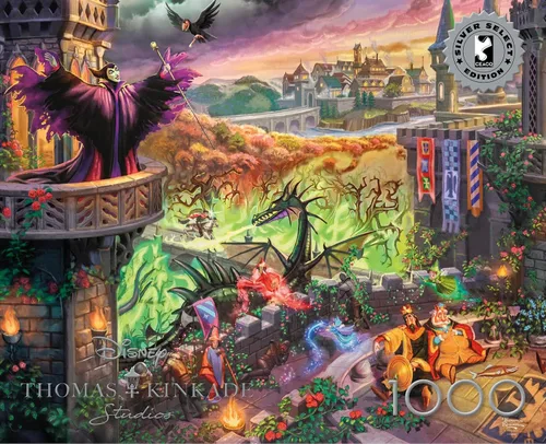 Buffalo Games - Rompecabezas de 1000 piezas Silver Select de Thomas Kinkade Disney Maléfica para adultos - Piezas cortadas con precisión, hermosas