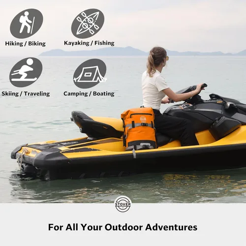 Miniatura 9 de STOVER 5/10/25/30/40/55L Waterproof Dry Bag- Roll-Top Backpack w/Phone Case- Kayaking, Hiking, Camping, Boating- Men/Women 40L Naranja