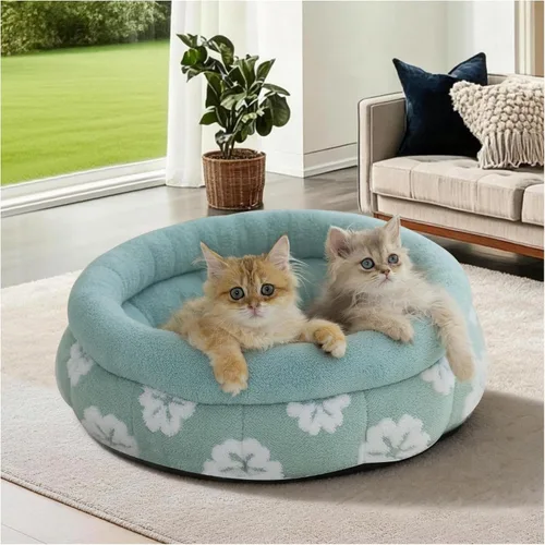 Miniatura 12 de BALANCE Camas para gatos de interior, cama redonda lavable para gatos, bonita cama para gatitos con parte inferior antideslizante para gatitos
