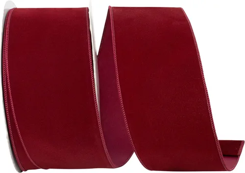 Miniatura 24 de Cinta Reliant Ribbon 92270W-957-40K Value Velvet con borde de alambre, 2-1/2 pulgadas x 50 yardas, escarlata/oro