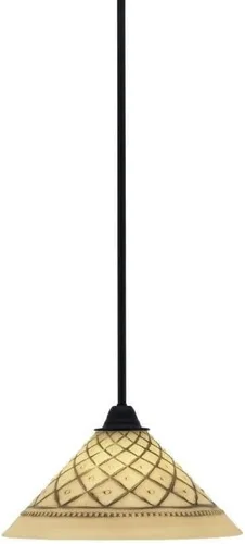 Miniatura 289 de Toltec Lighting Paramount - Mini colgante de 1 luz en acabado negro mate con cristal de arte perla de 7 pulgadas y estilo negro