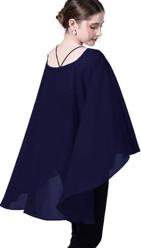 Miniatura 4 de Baoqiya Capa de gasa transparente capelets larga poncho para mujer talla grande