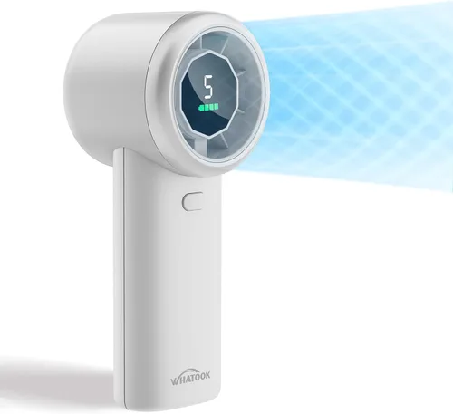 Miniatura 9 de WHATOOK Ventilador turbo portátil de mano, mini ventilador personal de 5 velocidades con batería recargable de 4000 mAh, ventilador de bolsillo
