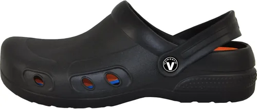 Miniatura 6 de VANGELO Zuecos profesionales antideslizantes para hombre, zapatos de trabajo para enfermera, zapatos de chef, zapatos de chef, color negro, blanco