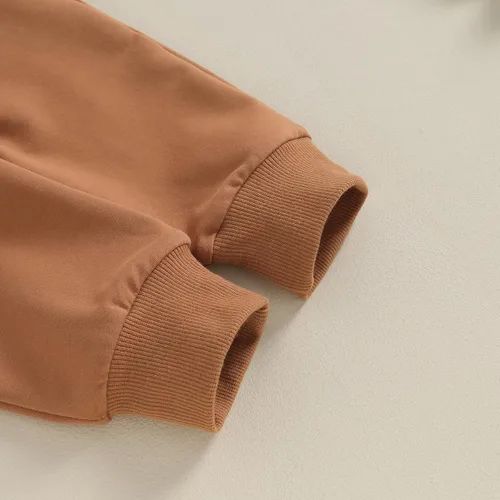 Miniatura 43 de Conjunto de ropa de otoño e invierno para bebé niño pequeño, sudadera de manga larga con colores contrastantes, pantalones elásticos para recién