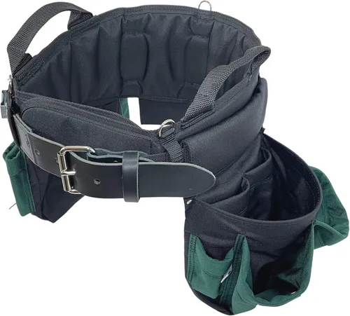 BOULDER BAG Professional Electrician's MAX Combo con cómodo cinturón de herramientas de apoyo en la espalda, hebilla de cinturón de cuero, cinturón