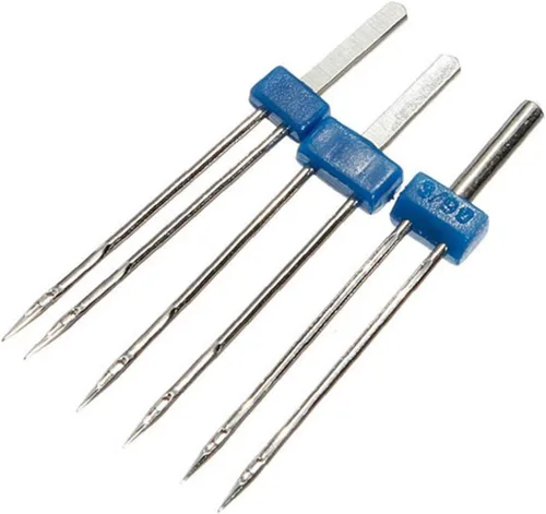 3 unids/set de agujas de doble puntada de diferentes tamaños, agujas de bolígrafo elásticas para máquina de coser doméstica