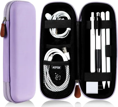 Miniatura 9 de AGPTEK Estuche Soporte para Apple Pencil, Funda Delgada de Cuero PU Portátil Bolsa Cubierta Compatible con Accesorios Apple Pen, Cable USB, Negro