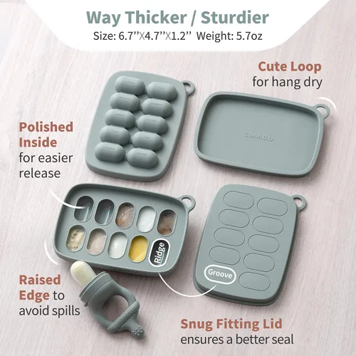 Miniatura 4 de SAMiGO Alimentador de frutas para bebés y moldes para paletas de leche materna, mordedor de frutas de silicona, chupete para aliviar la dentición
