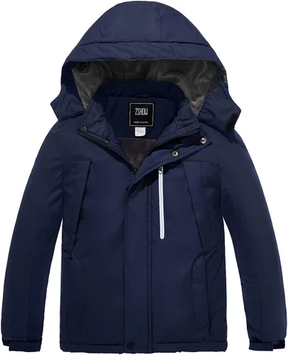 ZSHOW Chaqueta de esquí impermeable para niños a prueba de viento con capucha, ropa deportiva de montaña para exteriores, Nieve, 6-20