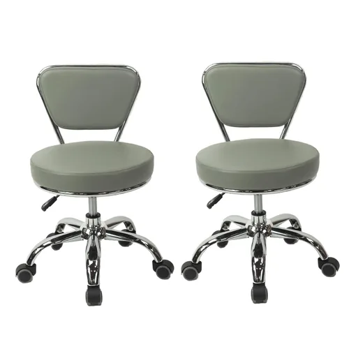 Miniatura 3 de MAYAKOBA Juego de 2 taburetes de pedicura Dayton (negro) neumáticos, altura ajustable, perfecto para salón de uñas, pedicura spa