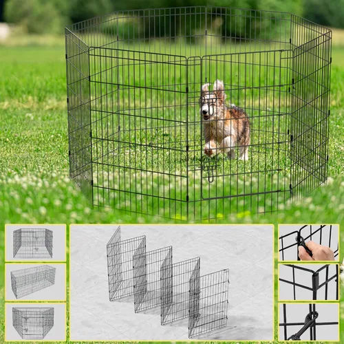 Miniatura 3 de Corralito plegable para mascotas, valla de ejercicio para perros, 8 paneles de 36 pulgadas, opciones de corral para mascotas, ideal para mascotas