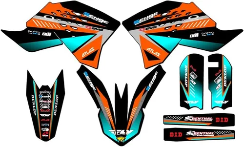 Miniatura 7 de Kit de base gráfica SX 65 Surge Black Senge 2009-2015 compatible con KTM