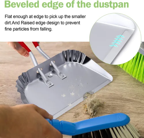 Miniatura 4 de TOP DOG Recogedor de metal de 17 pulgadas, sartenes de aluminio resistentes que no se astillan ni doblan el borde de chapa metálica plana contra