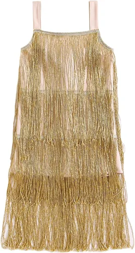 Vestido de lentejuelas para niños, vestido sin mangas con borlas brillantes, vestido de baile latino para fiesta, vestido de baile latino, 1-6T