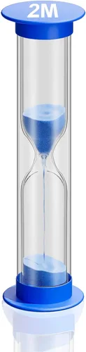 Miniatura 13 de Temporizador de arena de 1 minuto, reloj de arena de plástico de 1 minuto, reloj de arena pequeño de un minuto, temporizador de cristal de arena Azul
