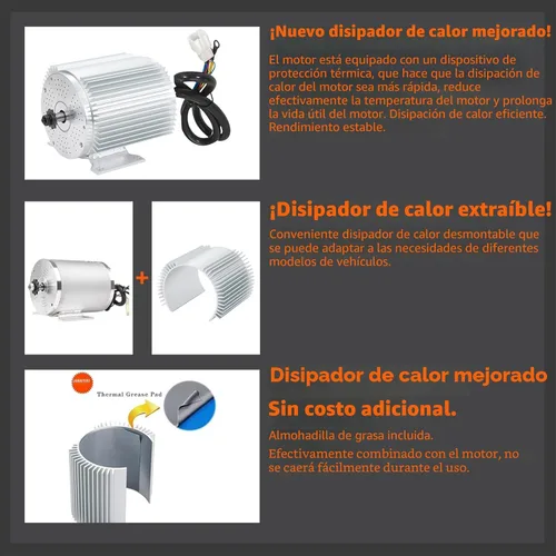 Miniatura 2 de BLDC - Kit de motor sin escobillas de 72V 3000W con controlador de 24 Mosfet 50A y pedal de acelerador para scooter eléctrico, motor de motocicleta