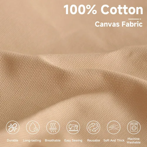 Miniatura 2 de Simple&Opulence Tela de Lona de Algodón 100% de 10 onzas, 59 pulgadas por yarda, Tela de Pato Natural Textil de Peso Medio para Pintura, Costura