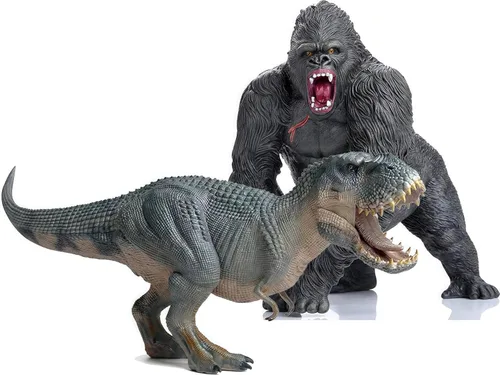 Gemini&Genius Gorilla Toys Tyrannosaurus Rex Dinosaur World Toys Stand Up con mandíbula movible, figura de acción de gorila de regalo para niños
