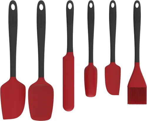 Miniatura 7 de Juego de espátulas de silicona, 6 utensilios de cocina de grado alimenticio con cepillo de silicona, resistentes al calor, aptos para lavavajillas