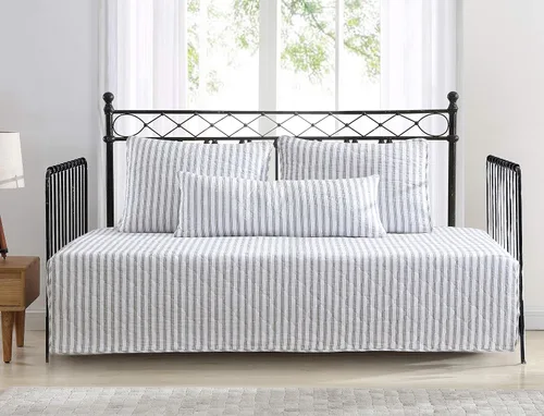 Miniatura 10 de Stone Cottage - Juego de edredón de tamaño individual, ropa de cama reversible de algodón con fundas de almohada a juego, juego de cama ideal a Verde