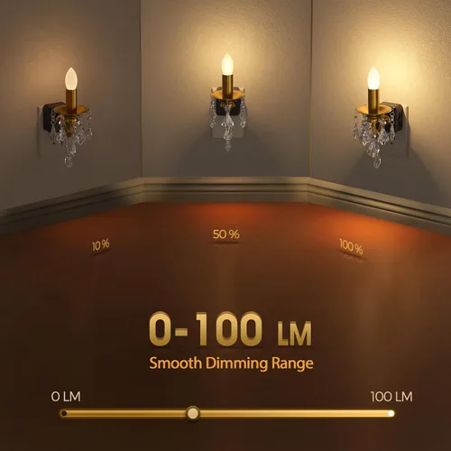 Miniatura 2 de Briignite Candelabro de luz nocturna enchufable a la pared, luz nocturna LED cálida con sensor de anochecer a amanecer, 0-100LM regulable, luz