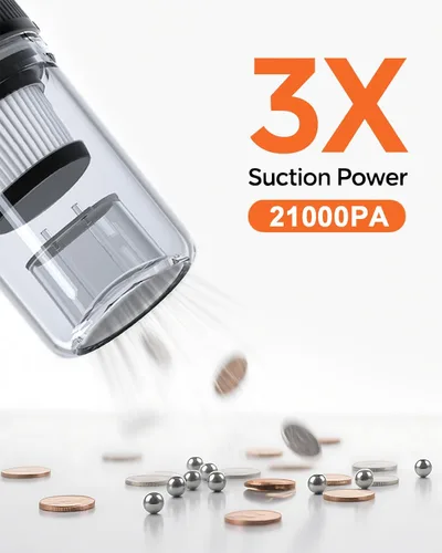 Miniatura 4 de Aspiradora de Coche Portátil Inalámbrica, 21000PA de Mano de Alta Potencia de Succión y Soplado, Pequeña Aspiradora de Mano Inalámbrica para Coche