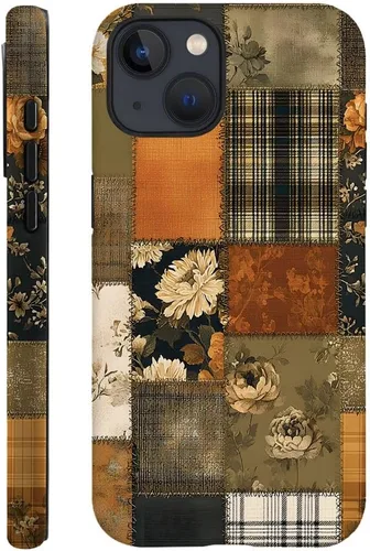 Miniatura 22 de DAIZAG Funda compatible con iPhone 13, funda duradera de protección contra golpes para niñas y mujeres, tema de retazos azul océano Tema