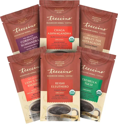 Miniatura 27 de Teeccino Lion’s Mane Rhodiola Café alternativo de setas adaptogénicas - Rosa - Café de setas herbal con sabor a mane de león y rhodiola, tostado