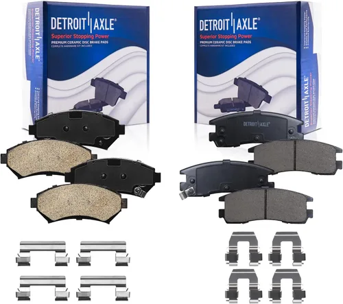 Miniatura 115 de Detroit Axle - Pastillas de freno traseras para Honda Odyssey 2011-2017 Pilot 2007-2013 MDX 2010-2013 ZDX 2010-2013 Pastillas de freno de cerámica