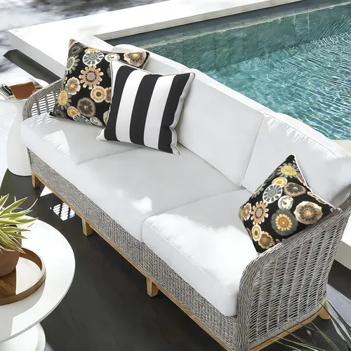 Miniatura 763 de Juego de 2 almohadas para exteriores de 16 x 16 pulgadas, repelentes al agua con interiores, para muebles de patio, hogar, jardín, geometría bohemia