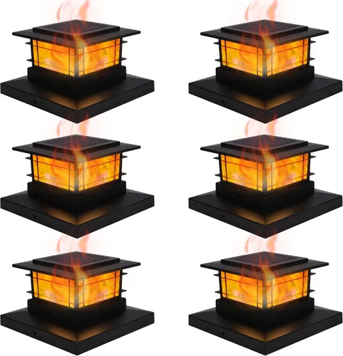 Miniatura 11 de Dynaming Luces solares de 4 x 4 para exteriores con 2 modos de color, luces solares para poste de valla, carcasa negra para postes de vinilo/madera