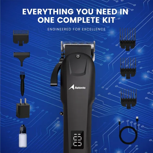 Miniatura 3 de Cortapelos profesional para hombres, hoja ajustable sin hueco, batería de 300 minutos, motor silencioso + potente, pantalla LED, cortadora