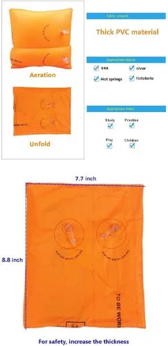 Miniatura 4 de Topsung Bandas inflables para brazos, mangas de flotación, alas de agua, flotadores de brazo de natación para adultos y niños Rosa