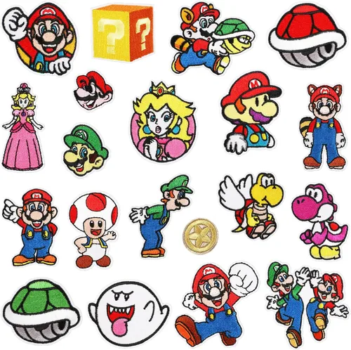 Parches para planchar, 20 parches bordados con apliques, parches para planchar para reparación de tela, lindo parche de anime de dibujos animados