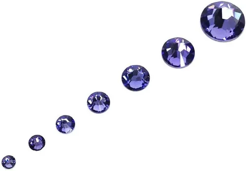Miniatura 2 de Tanzanita (539) púrpura violeta 144 piezas Swarovski 2058/2088 cristal con parte trasera plana morada, arte de uñas mezclado con tamaños ss5, ss7