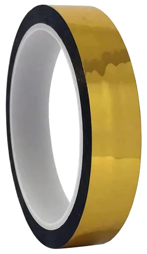 Cinta de película Mylar de poliéster metalizado dorado, 3/4 pulgada x 55 yardas. Cinta de espejo, cinta decorativa para pared de acento, puertas,