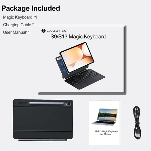 Miniatura 9 de LAUDTEC - Funda con teclado mágico para Samsung Galaxy Tab S11 / S9 de 11 pulgadas, S10 Lite / S10 FE / S9 FE 5G 10.9 pulgadas, soporte flotante