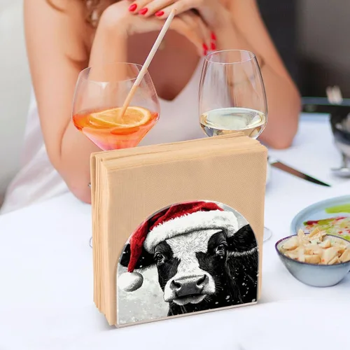 Miniatura 6 de Nander Lindo servilletero de vaca de Navidad para mesas, servilleteros para cocina, servilleteros de mesa, servilleteros de cóctel, soporte