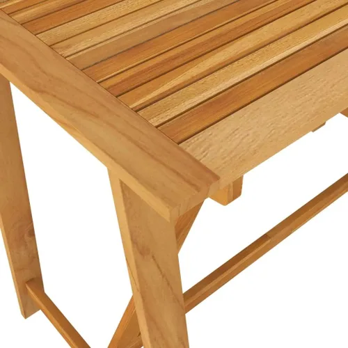 Miniatura 7 de Ensemble de Bar de Jardin 5 Pièces Gris en Bois d'Acacia Massif avec Cousins Amovibles pour Patio, Balcon, Terrasse - Table et Tabourets Résistants