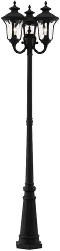 Miniatura 5 de Livex Lighting 7866-14 Oxford 3 Light Outdoor 3 Head Post, negro