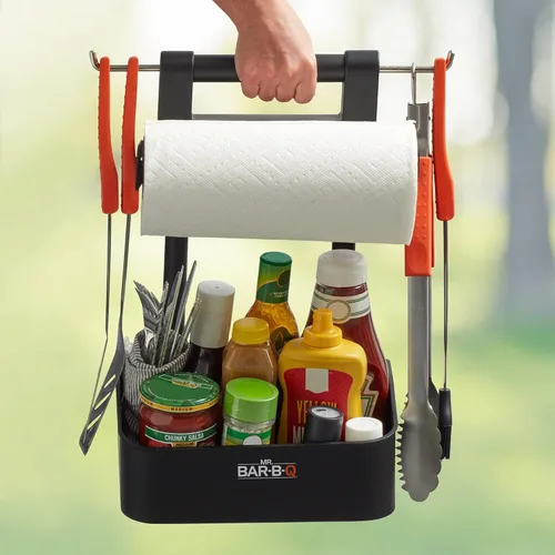 Miniatura 9 de Mr. Bar-B-Q Organizador plegable para parrilla, almacena todos tus accesorios de barbacoa en un solo lugar, perfecto para cocinar al aire libre