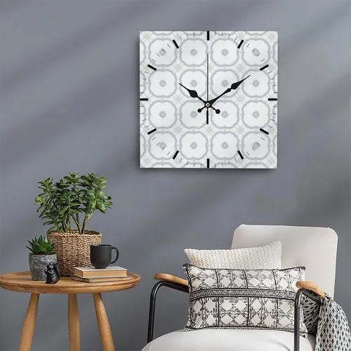 Miniatura 5 de White Floral Flower Green Star Wall Clock Decorative Wall Clocks Decorative Plug in Clock Battery Operated Clocks Garage for Kitchen Bathroom