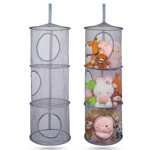 Miniatura 15 de Basumee Red para Animales de Peluche o Hamaca 2 Piezas Red de Almacenamiento de Juguetes Hamaca para Peluches Organizador de Malla Decoración