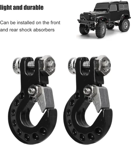Miniatura 3 de 2 ganchos de remolque de cabrestante RC - Gancho de remolque de aleación de aluminio para escalada de automóvil para camión oruga escala 1/10 SCX10