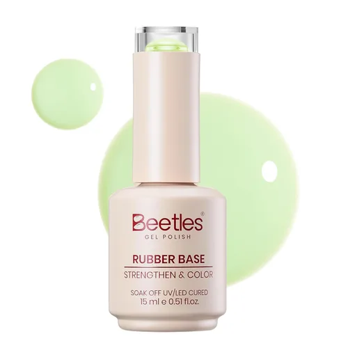 Miniatura 9 de Beetles - Esmalte de uñas en gel base rosa, 1 unidad, 0.5 onzas líquidas: color rosa desnudo 5 en 1, esmalte pastel constructor, punta francesa