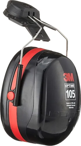 Miniatura 3 de 3M H10P3E Peltor Optime 105 - Orejeras acoplables para casco, protectores auditivos, protección auditiva, NRR 27 dB, negro, grande