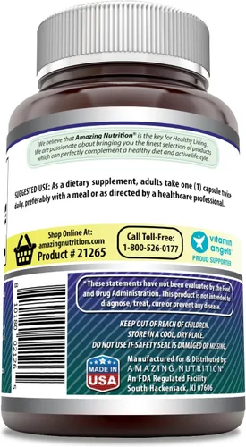 Miniatura 3 de Amazing Formulas - Ácido alfa lipoico Suplemento de 600 mg por porción, cápsulas, sin OMG, sin gluten, fabricado en Estados Unidos