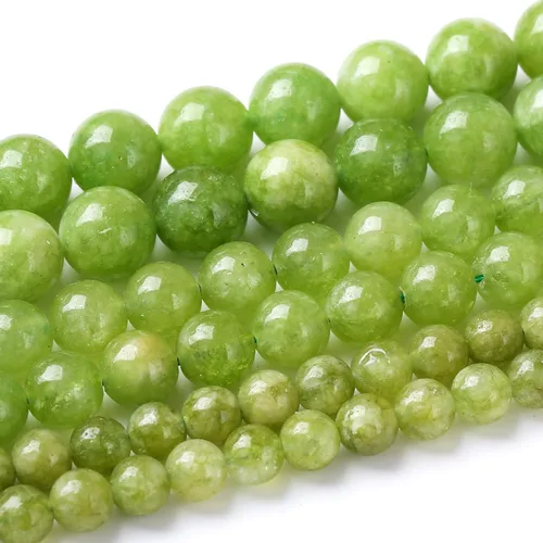 Miniatura 15 de Cuentas Redondas Sueltas de Gemas Naturales, Cuentas de Piedra Energética de Cristal para Hacer Joyas 15" (Jade Hielo, 10MM)